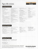 Carver 310 Santego Specification Brochure