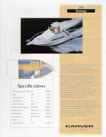Carver 310 Santego Specification Brochure