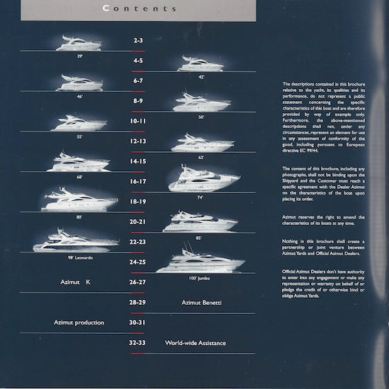 Azimut 2002 / 2003 Brochure