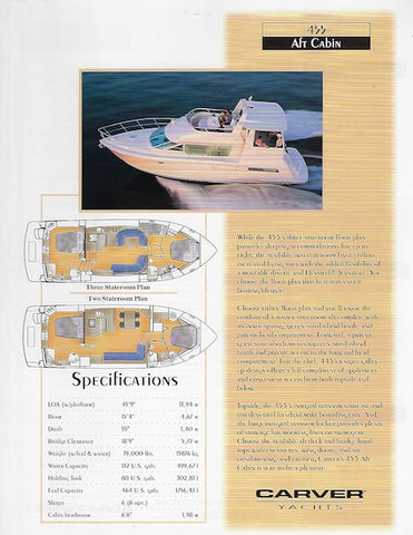 Carver 455 Aft Cabin Motor Yacht Specification Brochure