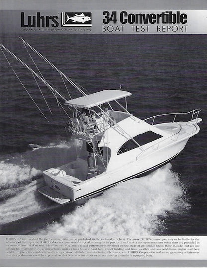 Luhrs 34 Convertible Magazine Reprint Brochure
