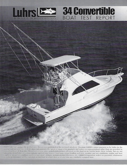 Luhrs 34 Convertible Magazine Reprint Brochure
