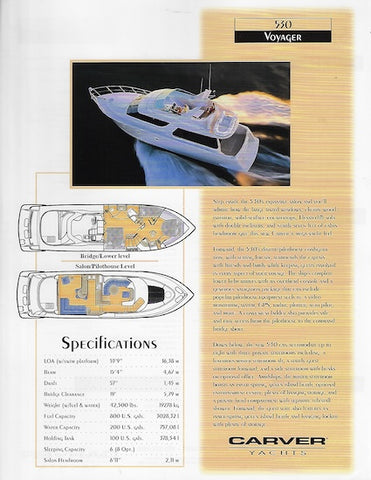 Carver 530 Voyageur Specification Brochure