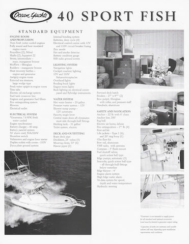 Ocean 40 Sport Fish Specification Brochure