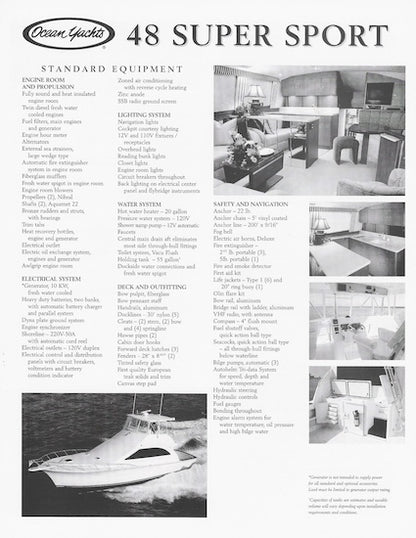 Ocean 48 Super Sport Specification Brochure