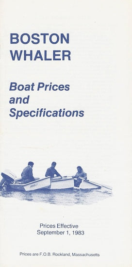 Boston Whaler 1984 Specification & Price List Brochure