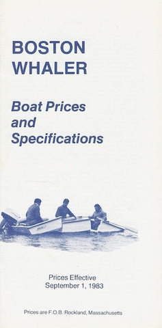 Boston Whaler 1984 Specification & Price List Brochure