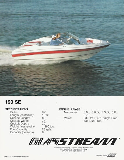Glasstream 190SE Specification Brochure