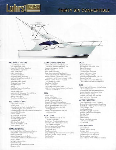 Luhrs 36 Convertible Specification Brochure
