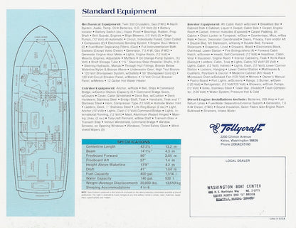Tollycraft 43 Motor Yacht Brochure