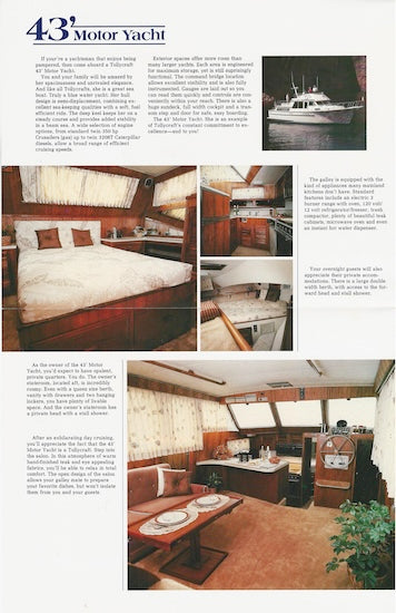Tollycraft 43 Motor Yacht Brochure