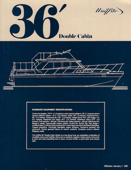 Uniflite 36 Double Cabin Specification Brochure