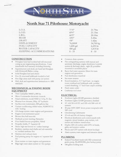North Star 71 Specification Brochure