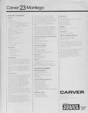 Carver 23 Montego Specification Brochure