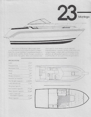 Carver 23 Montego Specification Brochure