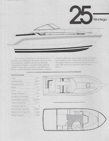 Carver 25 Montego Specification Brochure
