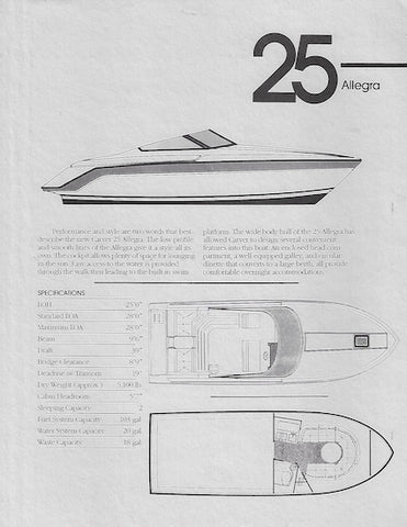 Carver 25 Allegra Specification Brochure