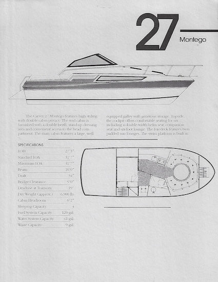 Carver 27 Montego Specification Brochure