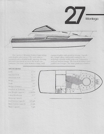 Carver 27 Montego Specification Brochure
