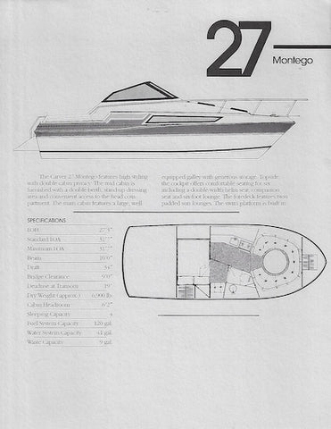 Carver 27 Montego Specification Brochure