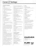 Carver 27 Santego Specification Brochure