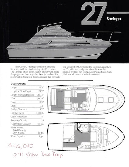Carver 27 Santego Specification Brochure