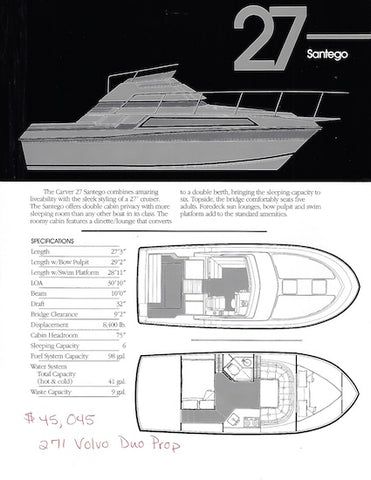 Carver 27 Santego Specification Brochure