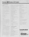 Carver 28 Riviera Specification Brochure