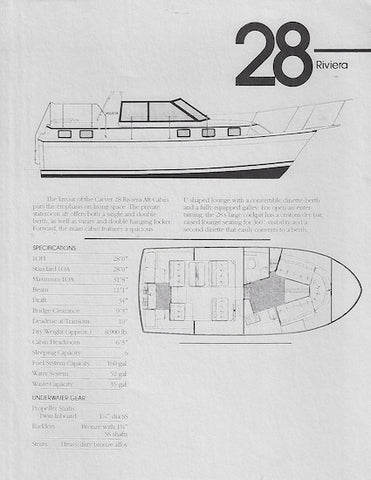 Carver 28 Riviera Specification Brochure