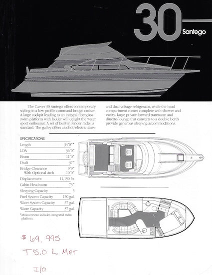 Carver 30 Santego Specification Brochure