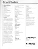 Carver 30 Santego Specification Brochure
