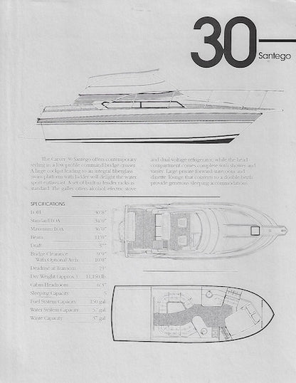 Carver 30 Santego Specification Brochure
