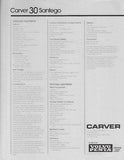 Carver 30 Santego Specification Brochure