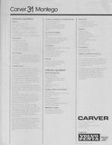 Carver 31 Montego Specification Brochure