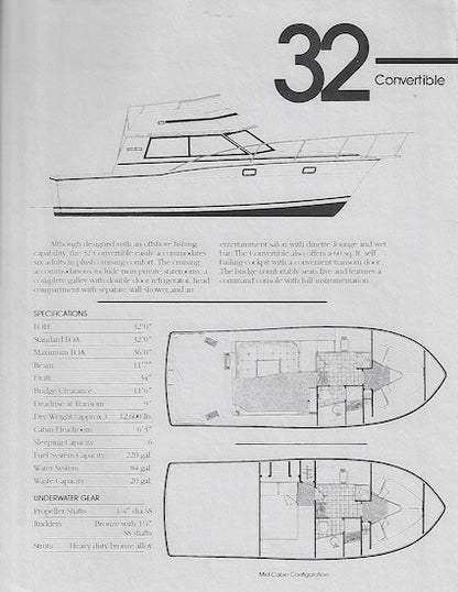 Carver 32 Convertible Specification Brochure