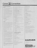 Carver 32 Convertible Specification Brochure