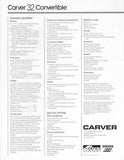 Carver 32 Convertible Specification Brochure