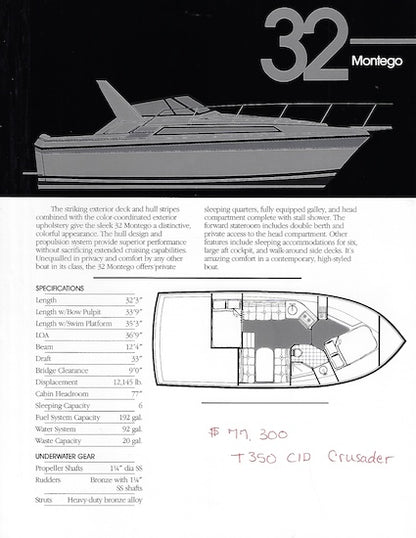 Carver 32 Montego Specification Brochure