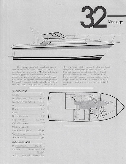 Carver 32 Montego Specification Brochure