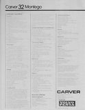 Carver 32 Montego Specification Brochure