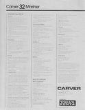 Carver 32 Mariner Specification Brochure