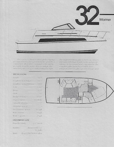 Carver 32 Mariner Specification Brochure