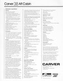 Carver 38 Aft Cabin Specification Brochure