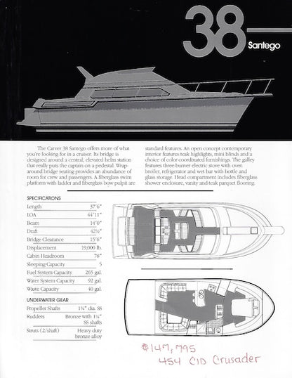 Carver 38 Santego Specification Brochure