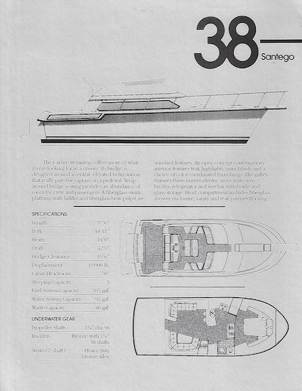 Carver 38 Santego Specification Brochure