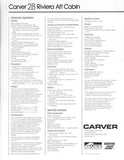 Carver 28 Riviera Specification Brochure