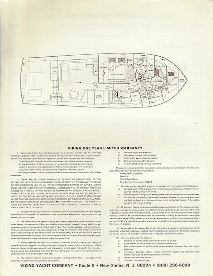 Viking 46 Convertible Double  Stateroom Specification Brochure