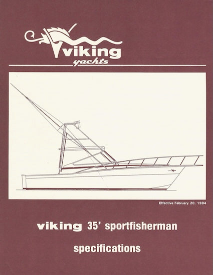 Viking 35 Sport Fisherman Specification Brochure