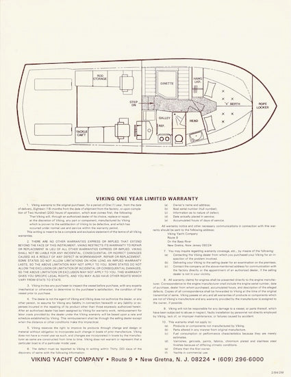 Viking 35 Sport Fisherman Specification Brochure