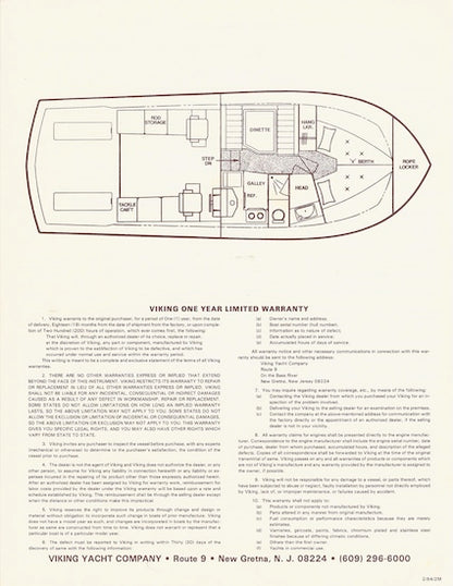 Viking 35 Sport Fisherman Specification Brochure